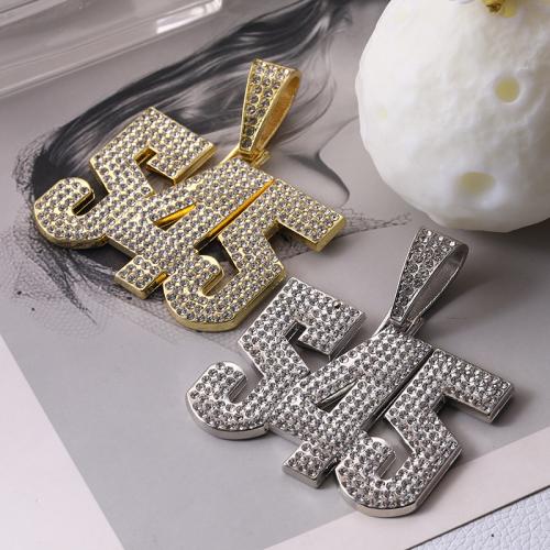 Подвески Цинкового Сплава Горного Хрусталя, цинковый сплав, Алфавитное письмо, Другое покрытие, DIY & со стразами, Много цветов для выбора, 48x48mm, продается PC