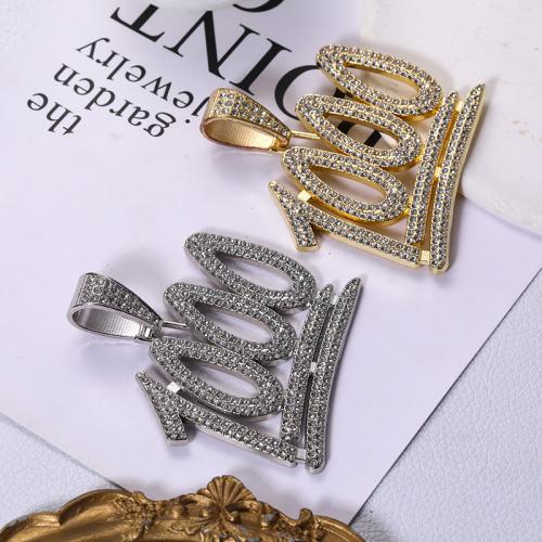 Подвески Цинкового Сплава Горного Хрусталя, цинковый сплав, Алфавитное письмо, Другое покрытие, DIY & со стразами, Много цветов для выбора, 48x60mm, продается PC