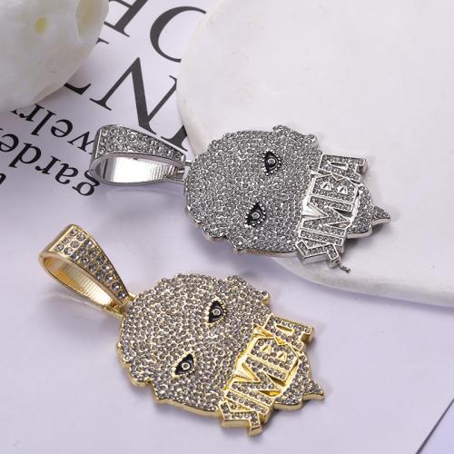 Colgantes de diamantes de imitación de la aleación de zinc, chapado, Bricolaje & esmalte & con diamantes de imitación, más colores para la opción, 54x48mm, Vendido por UD