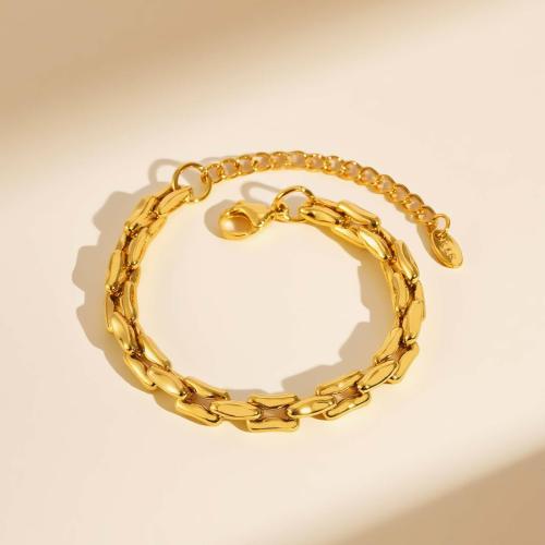Stainless Steel Jewelry Bracelet, 304 Stainless Steel, gold color plated, fashion jewelry & different styles for choice & for woman, Sold By PC
