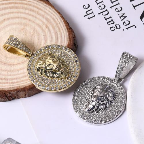 Tibetan Style Rhinestone Pendants, plated, DIY & with rhinestone, more colors for choice, 46x41mm, Sold By PC