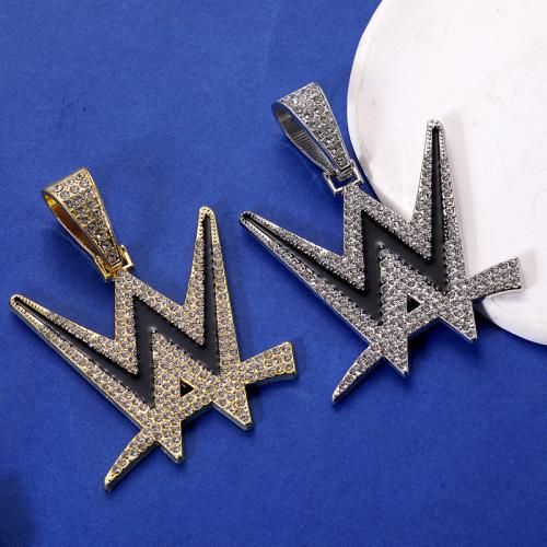 Tibetan Style Rhinestone Pendants, Alphabet Letter, plated, DIY & enamel & with rhinestone, more colors for choice, 50x50mm, Sold By PC