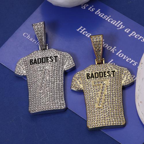 Tibetan Style Enamel Pendants, Garment, plated, DIY & micro pave cubic zirconia, more colors for choice, 59x49mm, Sold By PC