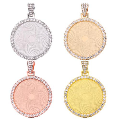 Cinc aleación Colgante Cabujón ajuste, aleación de zinc, Esférico, chapado, Bricolaje & con diamantes de imitación, más colores para la opción, Vendido por UD