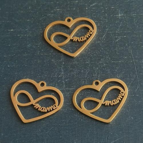 Titanium Steel Pendants, Heart, plated, DIY & hollow, more colors for choice, 10PCs/Bag, Sold By Bag