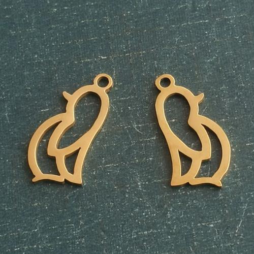 Titanium Steel Pendants, Penguin, plated, DIY & hollow, more colors for choice, Sold By PC