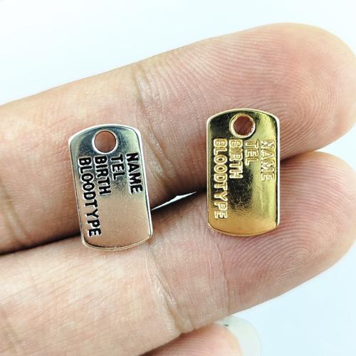 Encanto de etiqueta de aleación de zinc, chapado, Bricolaje, más colores para la opción, 100PCs/UD, Vendido por UD