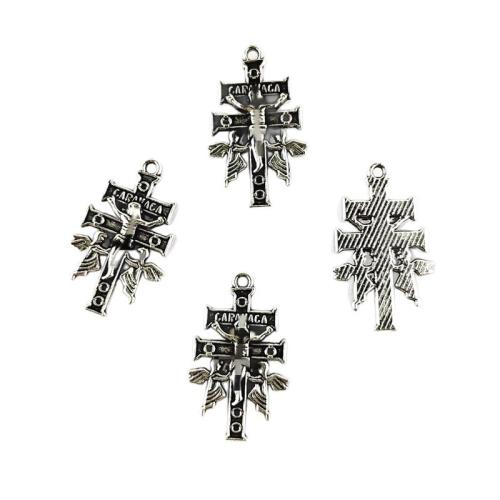 Tibetan Style Pendants, Cross, silver color plated, DIY, silver color, 100PCs/Bag, Sold By Bag