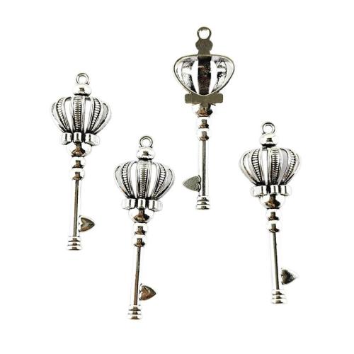 Подвеска- ключ из цинкового сплава , цинковый сплав, Ключ, плакирован серебром, DIY & отверстие, серебряный, 100ПК/сумка, продается сумка