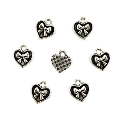 Подвеска- сердце из цинкового сплава, цинковый сплав, Сердце, плакирован серебром, DIY, серебряный, 100ПК/сумка, продается сумка