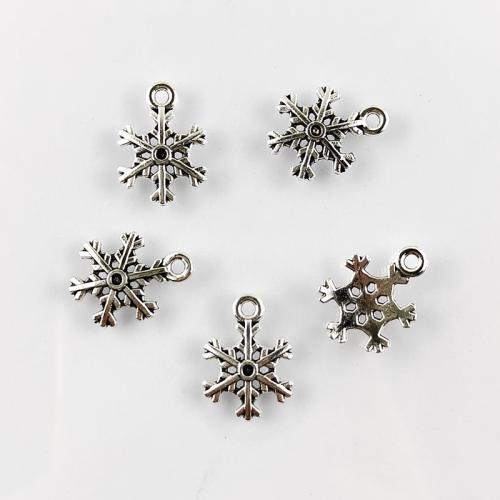 Tibetan Style Pendants, Snowflake, silver color plated, DIY, silver color, 100PCs/Bag, Sold By Bag