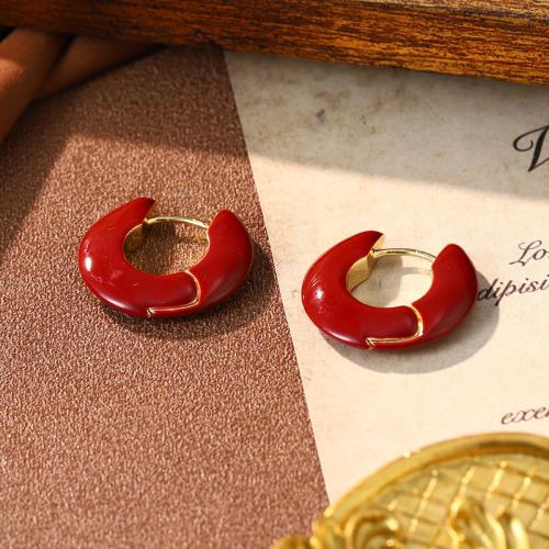 Brass Drop Earring, Copper Alloy, plated, different materials for choice & different styles for choice & for woman & enamel, Sold By Pair