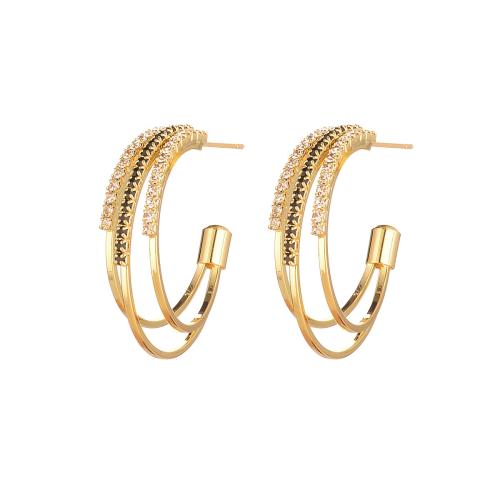 Cubic Zirconia Micro Pave Brass Earring, plated, Christmas Design & different styles for choice & micro pave cubic zirconia & for woman, Sold By Pair
