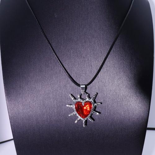 Collier en alliage de zinc Pull, coeur, Placage de couleur d'or, bijoux de mode & avec strass, plus de couleurs à choisir, Vendu par PC