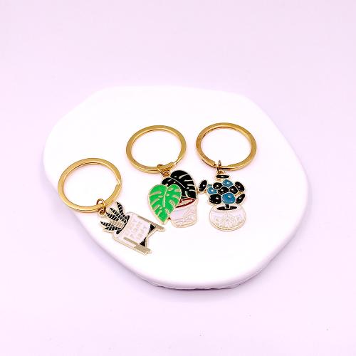Bag Purse Charms Keyrings Keychains, Tibetan Style, gold color plated, fashion jewelry & enamel, more colors for choice, Sold By PC