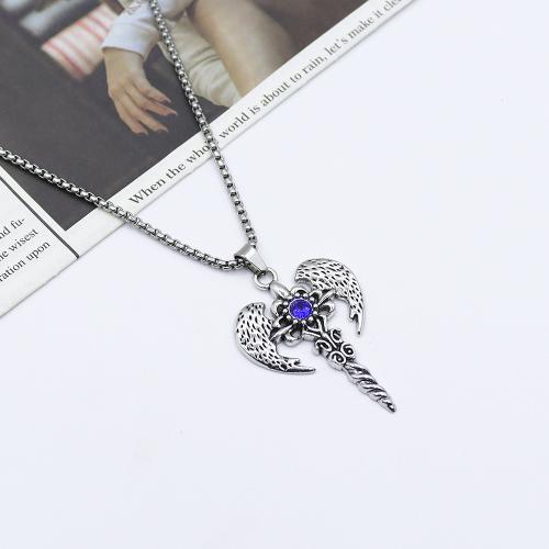 Collier en alliage de zinc Pull, croix, Placage de couleur d'or, bijoux de mode & avec strass, plus de couleurs à choisir, Vendu par PC