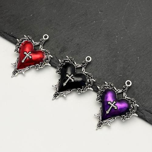 Tibetan Style Enamel Pendants, Heart, gold color plated, DIY, more colors for choice, Sold By PC