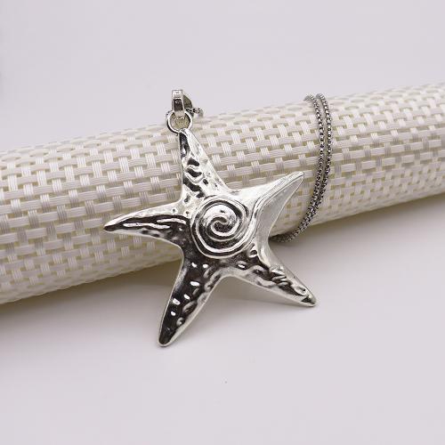 Collier en alliage de zinc Pull, étoile, Placage de couleur d'or, bijoux de mode, argent, Vendu par PC