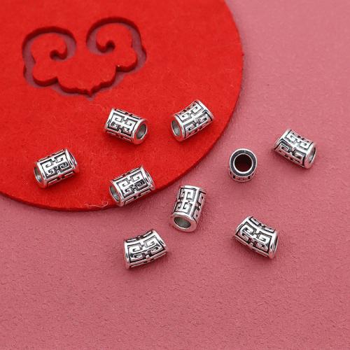 Zinklegierung Rohr Perlen, silberfarben plattiert, DIY, 12x8mm, Innendurchmesser:ca. 4mm, 10/Tasche, verkauft von Tasche
