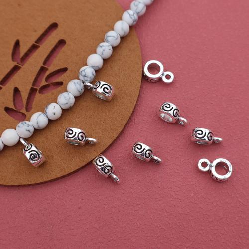 Abalorios Bail de Aleación de Zinc, chapado en color de plata, Bricolaje, 8x12mm, 100PCs/Bolsa, Vendido por Bolsa