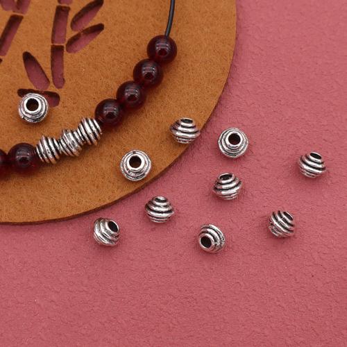 Tibetan Style Spacer Beads, silver color plated, DIY, 6x4.50mm, 100PCs/Bag, Sold By Bag