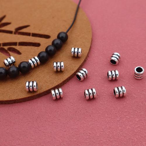 Tibetan Style Jewelry Beads, silver color plated, DIY, 5x5.50mm, 100PCs/Bag, Sold By Bag