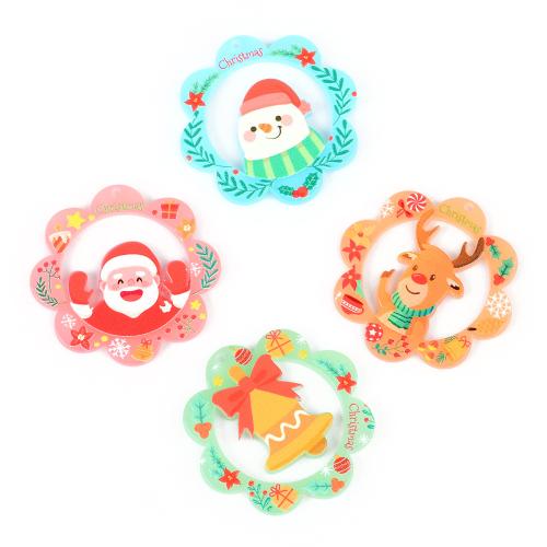Acrylic Pendants, printing, Christmas Design & DIY, more colors for choice, 10PCs/Bag, Sold By Bag