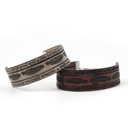 PU Schnur Armbänder, Synthetisches Leder, mit Zinklegierung, Modeschmuck, keine, Länge:23.5 cm, verkauft von PC