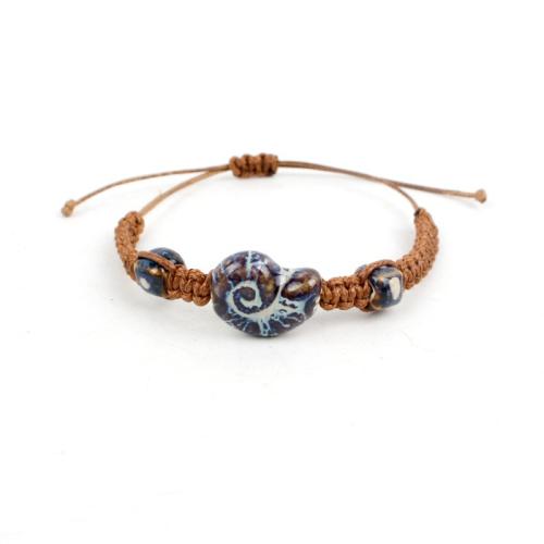 Porzellan Armband, mit Wachsschnur, Modeschmuck, gemischte Farben, Länge:26 cm, verkauft von PC