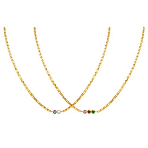 Stainless Steel Jewelry Necklace, 304 Stainless Steel, gold color plated, different styles for choice & micro pave cubic zirconia & for woman, Sold By PC