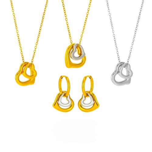Edelstahl Schmucksets, 304 Edelstahl, Herz, Modeschmuck & verschiedene Stile für Wahl & für Frau, verkauft von PC