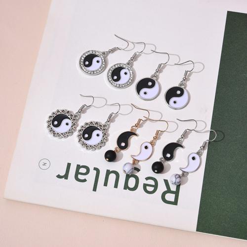 Tibetan Style Drop Earring, with turquoise, plated, different styles for choice & for woman & enamel & with rhinestone, earring length 40-50mm, Sold By Pair