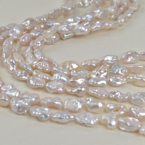 Perlas Cultivadas Renacidas de Agua Dulce, Perlas cultivadas de agua dulce, Barroco, Bricolaje, Blanco, 8-14mm, Vendido para 39 cm Sarta