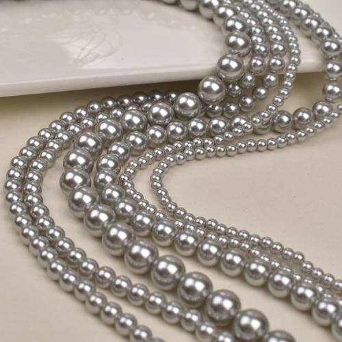 Glass Pearl Beads, Round, DIY, more colors for choice, 4-10mm, Length:37 cm, Sold By PC