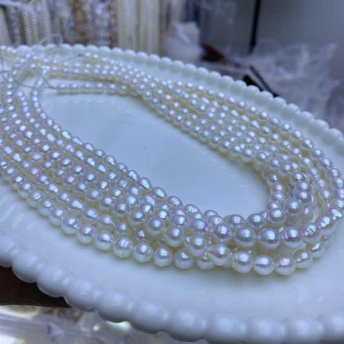 Cultured Baroque Freshwater Pearl Beads, DIY, white, 5-7mm, Sold Per 38 cm Strand