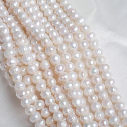 Cultured Potato Freshwater Pearl Beads, Baroque, DIY, white, 9-10mm, Sold Per 38 cm Strand