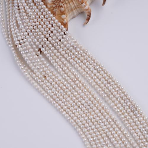 Natural Freshwater Pearl Loose Beads, Round, DIY, white, 4-5mm, Sold Per 38 cm Strand