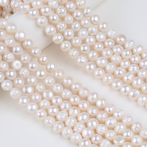 Cultured Potato Freshwater Pearl Beads, Slightly Round, DIY, white, 11-13mm, Sold Per 36 cm Strand