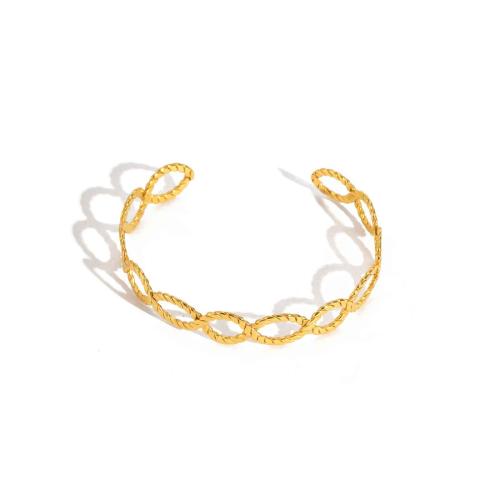 304 Stainless Steel Cuff Bangle, 18K gold plated, fashion jewelry & for woman & hollow, Sold By PC
