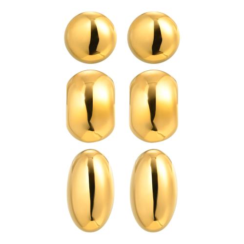 Edelstahl Ohrringe, 304 Edelstahl, plattiert, Modeschmuck & verschiedene Stile für Wahl & für Frau, goldfarben, verkauft von Paar