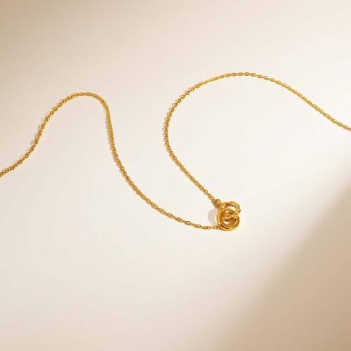 Collier de bijoux en acier inoxydable, Acier inoxydable 304, Placage, bijoux de mode & pour femme & creux, doré, Vendu par PC