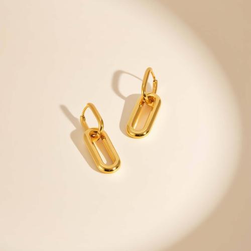 Stainless Steel Drop Earring, 304 Stainless Steel, plated, fashion jewelry & for woman & hollow, golden, Sold By Pair