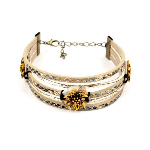 PU Schnur Armbänder, Zinklegierung, mit PU Leder & Muschel, plattiert, Modeschmuck, gemischte Farben, 14mm, Länge:23.5 cm, verkauft von PC