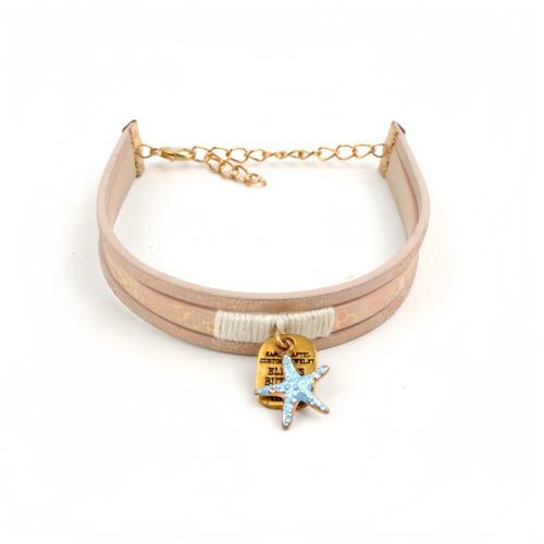 PU Schnur Armbänder, Zinklegierung, mit Baumwollfaden & PU Leder, Modeschmuck, gemischte Farben, 12mm, verkauft von PC