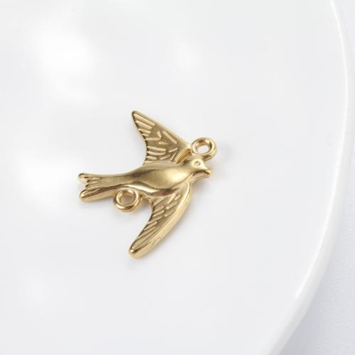 Stainless Steel Connector, 304 Stainless Steel, Bird, gold color plated, DIY, golden, 18x22x2.40mm, Sold By PC