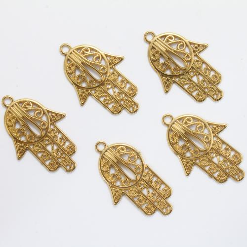 Stainless Steel Pendants, 304 Stainless Steel, gold color plated, DIY, golden, 44x28.50x2.20mm, Sold By PC
