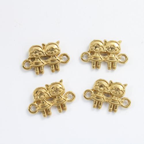 Stainless Steel Connector, 304 Stainless Steel, gold color plated, DIY, golden, 17x11x3.40mm, Sold By PC