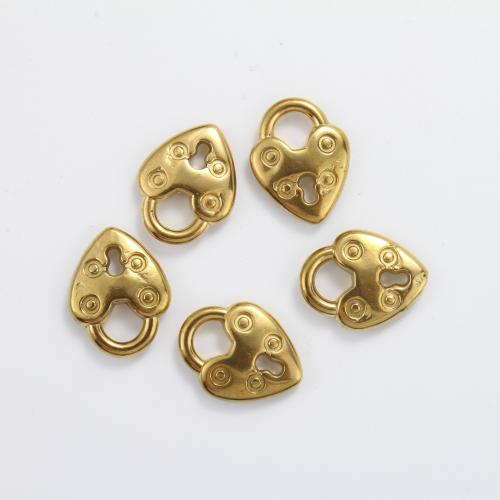 Stainless Steel Heart Pendants, 304 Stainless Steel, gold color plated, DIY, golden, 19.70x15x4mm, Sold By PC