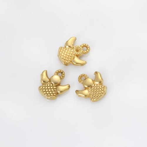 Stainless Steel Pendants, 304 Stainless Steel, Angel, gold color plated, DIY, golden, 10x9.60x2.70mm, Sold By PC
