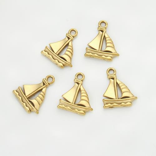 Stainless Steel Pendants, 304 Stainless Steel, Ship, gold color plated, DIY, golden, 20x16.50x3mm, Sold By PC